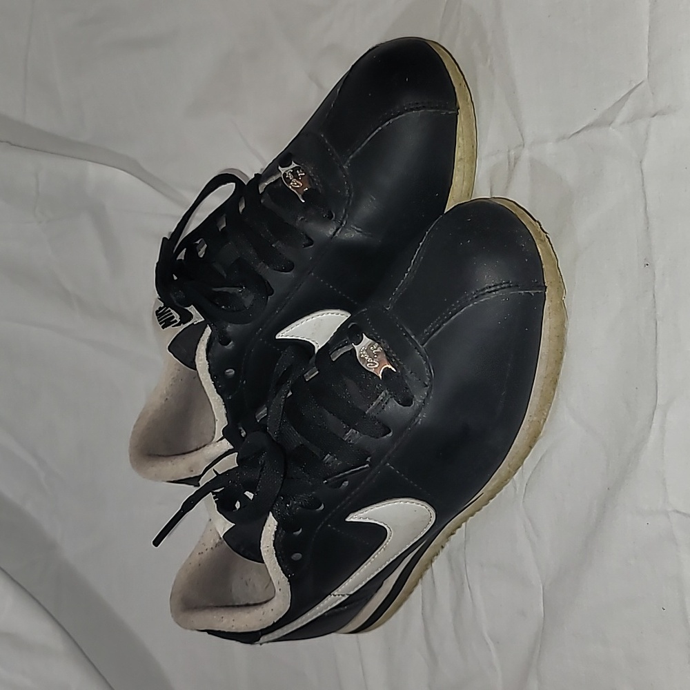 Nike Cortez 72 Shoes Black White Leather Running 316418-012 Size 6.5
